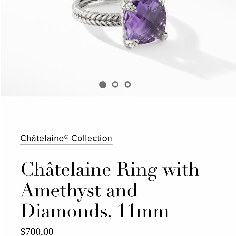 SOLD‼️DAVID YURMAN CHATELAINE RING AMETHYST - Picture 8 of 8